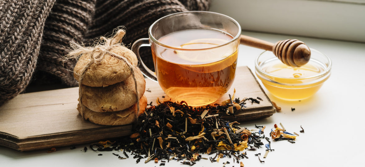 delicious-arrangement-cup-tea-cookies
